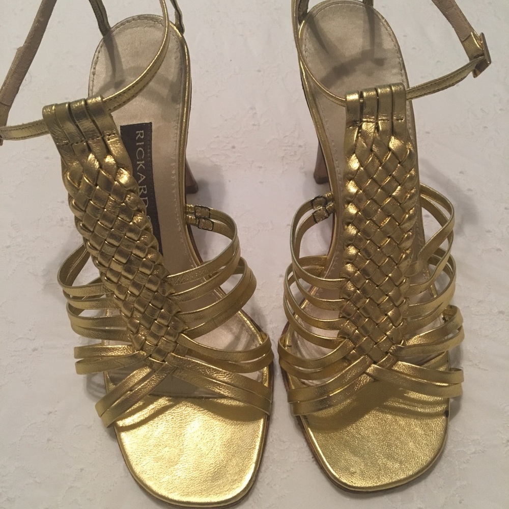 Richard Shah Gold strappy heels